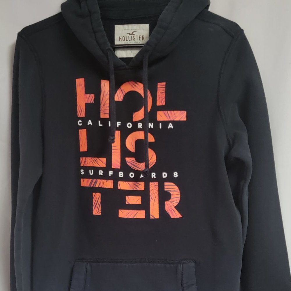 Men's Black Hollister Logo Hoodie Size Small
